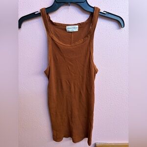 Denim Forum Aritzia Ribbed Tank Top Brown Medium